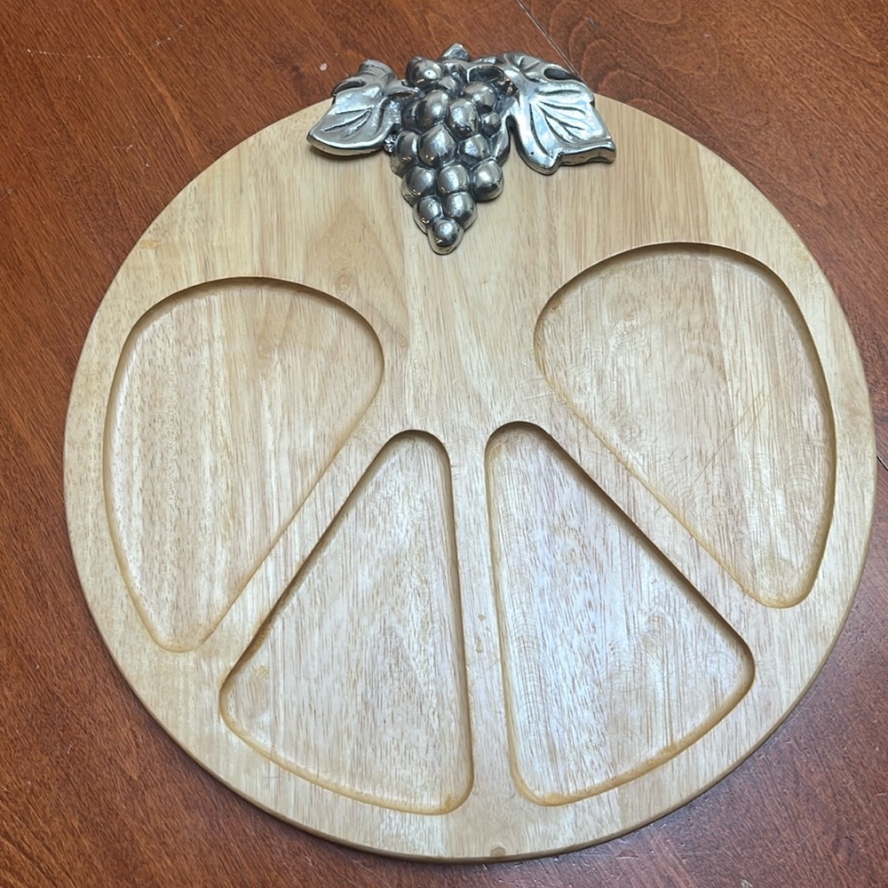 Butcher block cheese tray.